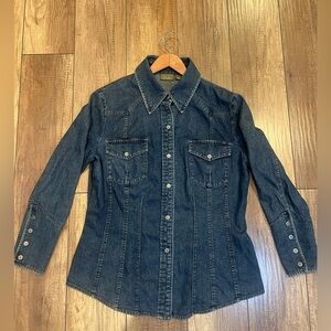 Caslon Denim Long Sleeve Snap-Front Shirt